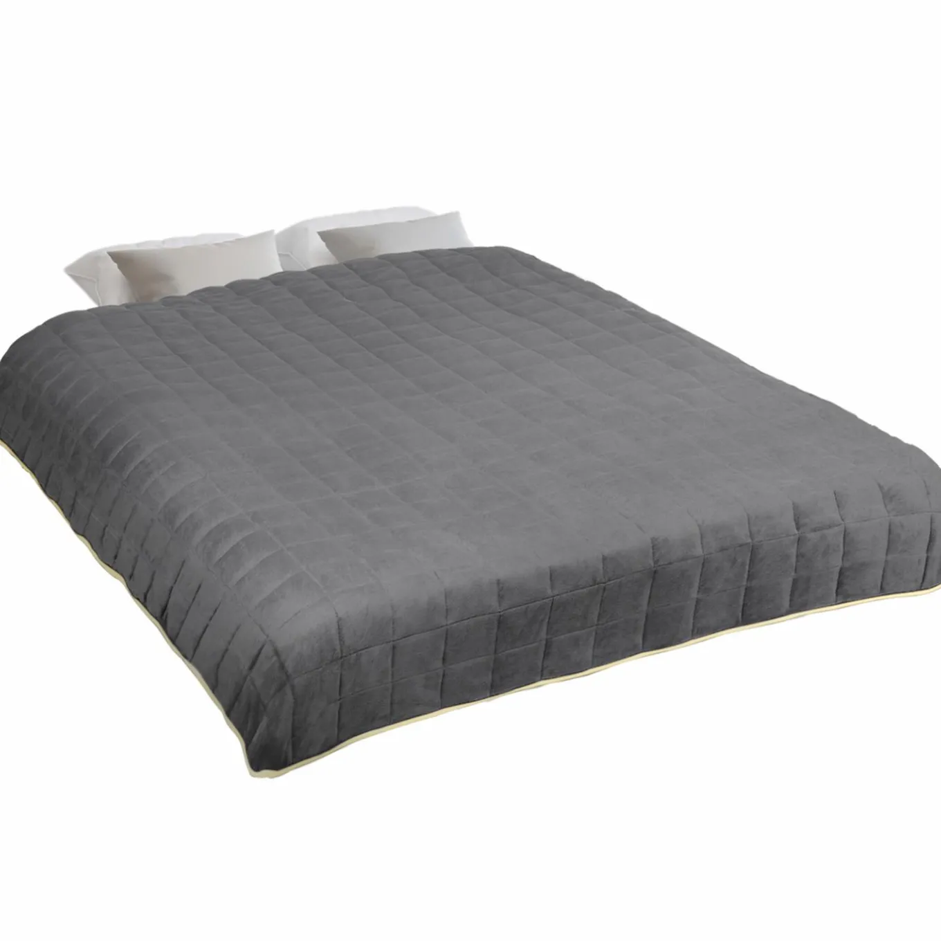 IDMarket Couverture lestée 7kg 150x200 cm gris et crème* Couettes Et Oreillers|Chambre Complète Adulte