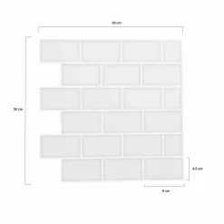 IDMarket Crédence adhésive murale effet carrelage blanc* Produits D’Aménagement Intérieur|Décoration Et Accessoires