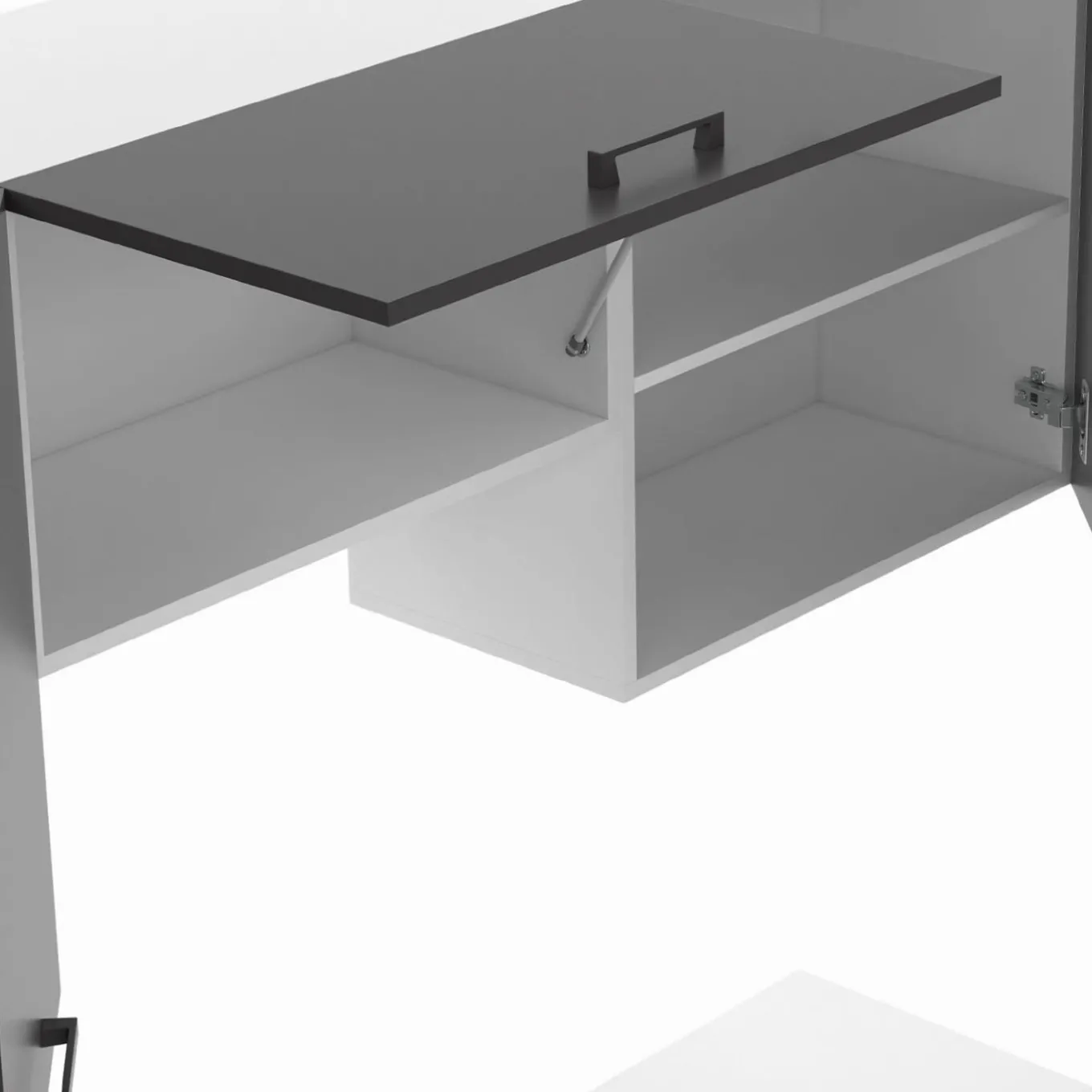 IDMarket Cuisine complète 240 cm avec plan de travail blanc et gris* Meubles Hauts|Meubles Bas