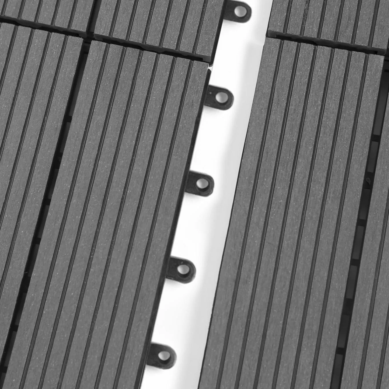 IDMarket Dalles composite clipsables 30x30 CM en bois gris* Revêtement Sol Extérieur