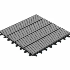 IDMarket Dalles composite clipsables 30x30 CM en bois gris* Revêtement Sol Extérieur