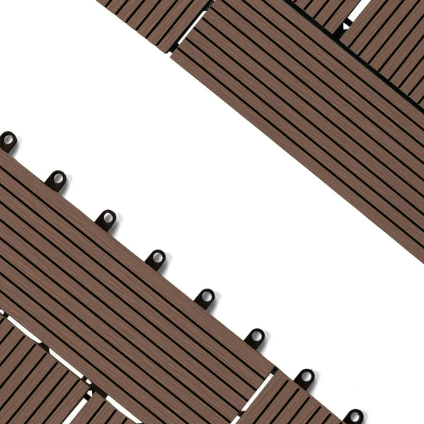 IDMarket Dalles de terrasse mosaïques clipsables bois composite taupe 30 x 30 cm* Revêtement Sol Extérieur