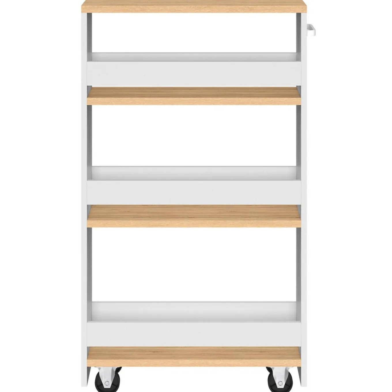 IDMarket Desserte de cuisine gain de place blanc et façon hêtre* Dessertes Et Éléments De Cuisine
