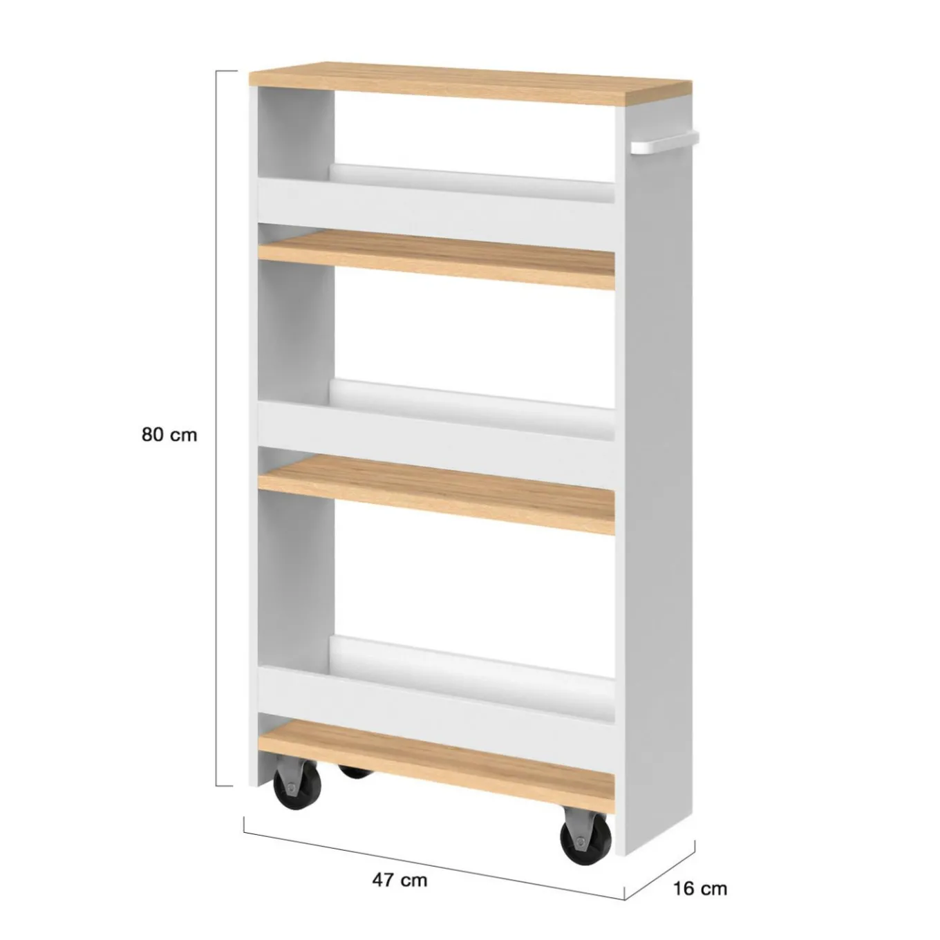 IDMarket Desserte de cuisine gain de place blanc et façon hêtre* Dessertes Et Éléments De Cuisine