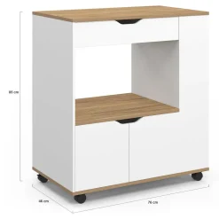 IDMarket Desserte micro-onde placard tiroir épices blanc* Petits Meubles|Meubles De Cuisine Avec Plan De Travail