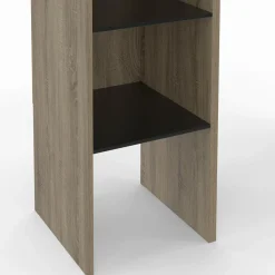 IDMarket Dressing d'angle modulable L. 90 / 127 cm double penderie + étagères bois et noir* Collection Agencement Magasin|Dressings Et Portants Vêtements