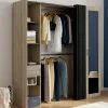 IDMarket Dressing extensible avec double penderie et rideau noir* Collection Design|Collection Contemporaine