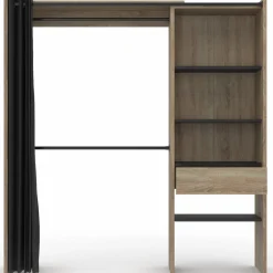 IDMarket Dressing extensible bois et noir* Meubles Hauts|Meubles En Bois