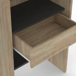 IDMarket Dressing extensible bois et noir* Meubles Hauts|Meubles En Bois