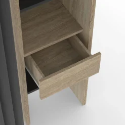 IDMarket Dressing extensible double en bois avec rideau noir* Meubles Hauts|Meubles Noirs
