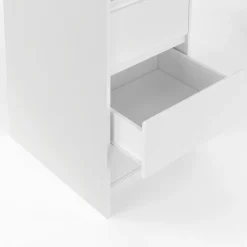 IDMarket Dressing extensible double blanc 120/180 cm 6 tiroirs + étagères + double penderie + rideau gris* Dressings Et Portants Vêtements|Chambre Complète Adulte