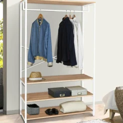 IDMarket Dressing industriel blanc 100 cm* Meubles Hauts|Collection Agencement Magasin