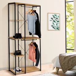 IDMarket Dressing industriel double penderie 90 cm* Meubles Hauts|Meubles En Bois