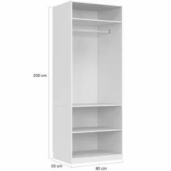 IDMarket Dressing modulable blanc avec 2 penderies, 10 étagères et 3 tiroirs* Dressings Et Portants Vêtements