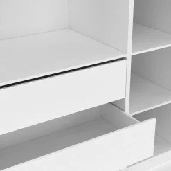 IDMarket Dressing modulable blanc avec 2 penderies, 10 étagères et 3 tiroirs* Dressings Et Portants Vêtements