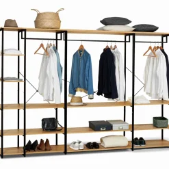 IDMarket Dressing ouvert industriel 167 cm* Collection Industrielle|Chambre Complète Adulte