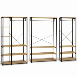 IDMarket Dressing ouvert industriel 167 cm* Collection Industrielle|Chambre Complète Adulte