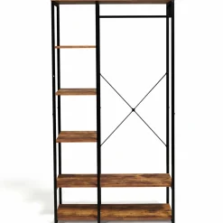 IDMarket Dressing penderie avec étagères style industriel* Meubles Hauts|Meubles En Bois