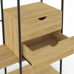 IDMarket Dressing penderie avec étagères et 2 tiroirs L. 130 cm design industriel* Dressings Et Portants Vêtements