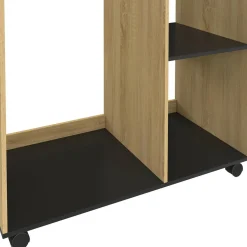 IDMarket Dressing penderie RACHEL 80 x 40 x 120 cm à roulettes hêtre et noir* Collection Contemporaine|Dressings Et Portants Vêtements