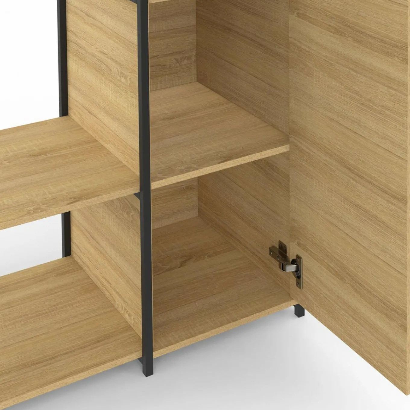 IDMarket Dressing penderie étagères avec porte L. 90 cm design industriel* Dressings Et Portants Vêtements|Chambre Complète Adulte