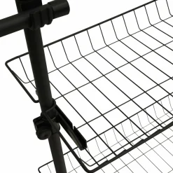 IDMarket Dressing télescopique extensible 5 penderies 2 paniers en métal noir* Chambre Complète Adulte|Dressings Et Portants Vêtements