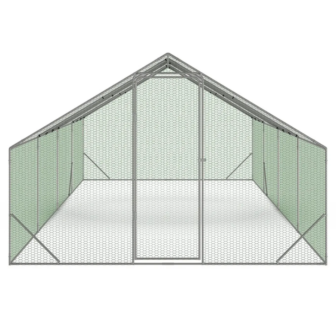 IDMarket Enclos à poules 24 m2 parc grillagé 8x3m* Volières Et Enclos