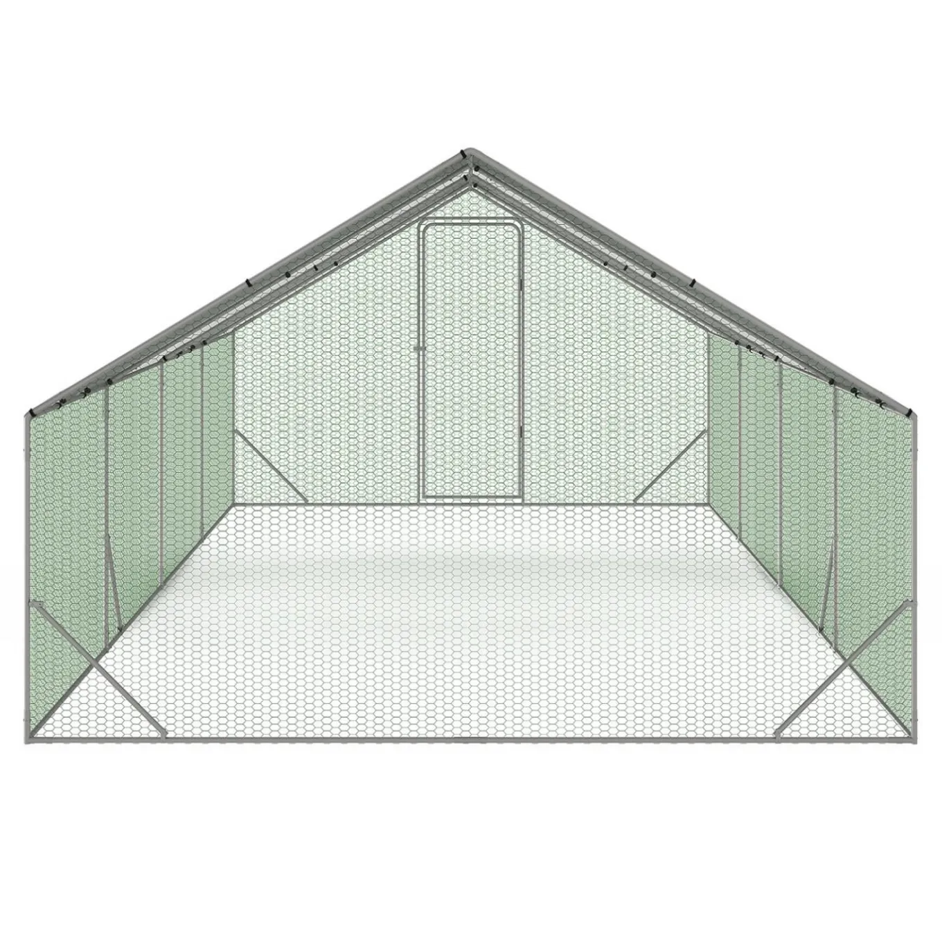 IDMarket Enclos à poules 24 m2 parc grillagé 8x3m* Volières Et Enclos