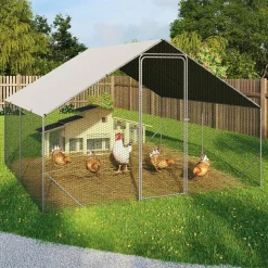 IDMarket Enclos à poules 9m2 parc grillagé 3x3m* Volières Et Enclos
