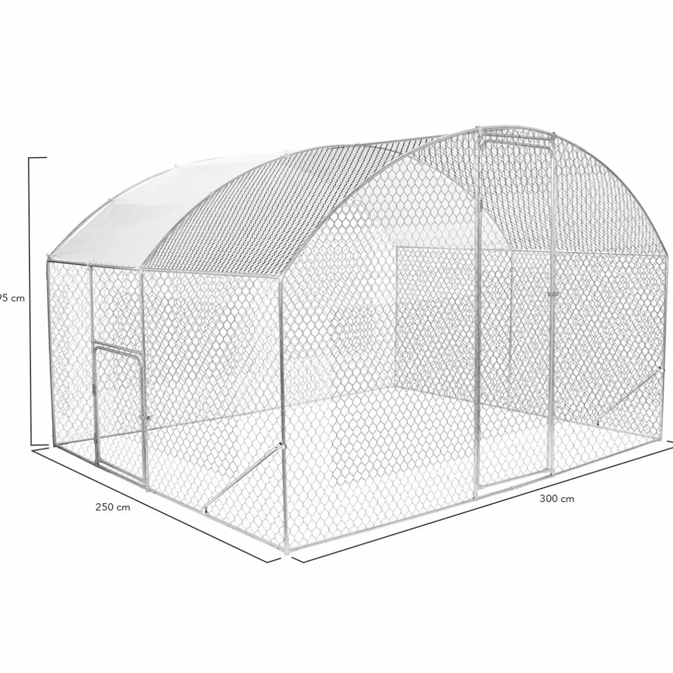 IDMarket Enclos poulailler 7,5 m 2 avec toit dôme* Volières Et Enclos