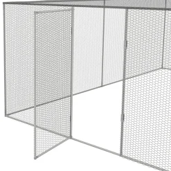 IDMarket Enclos poulailler acier galvanisé 12m² 3x4 m* Volières Et Enclos