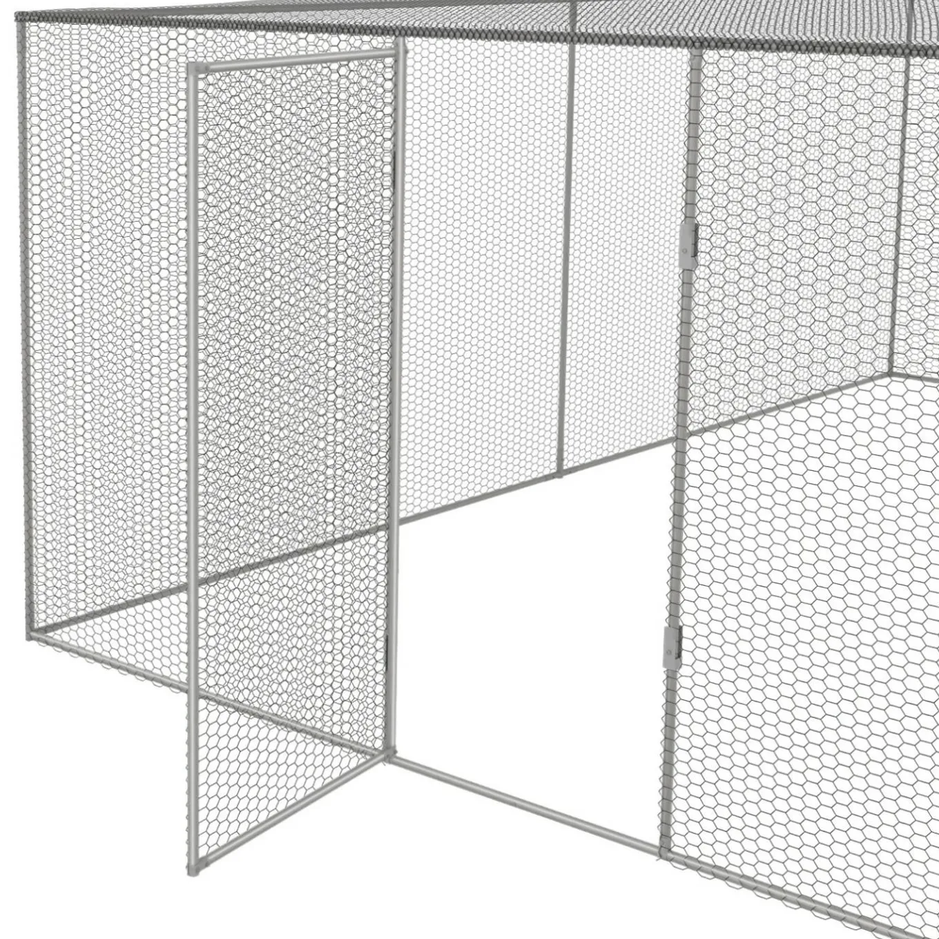 IDMarket Enclos poulailler acier galvanisé 12m² 3x4 m* Volières Et Enclos