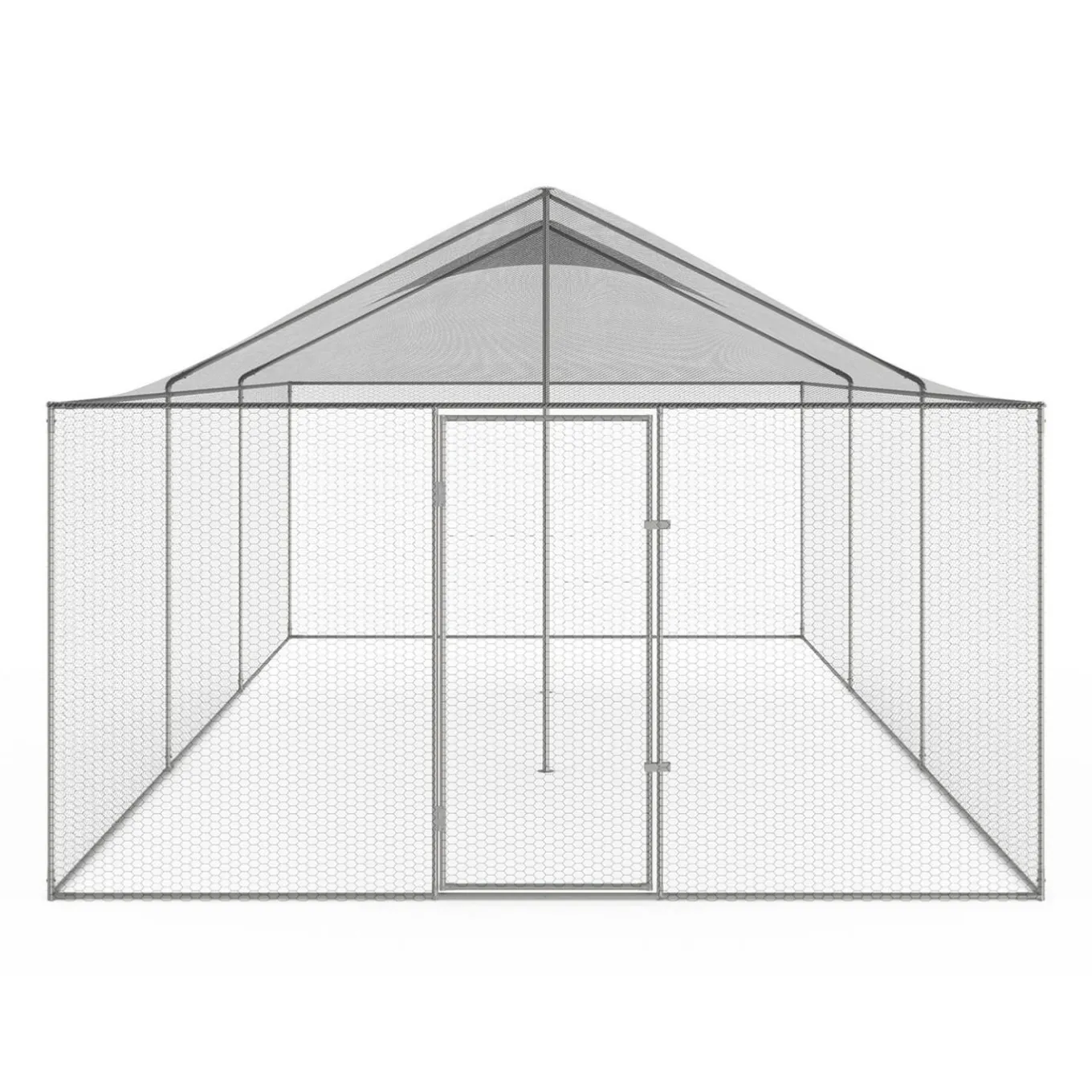 IDMarket Enclos poulailler en acier galvanisé 18 m² 6x3 m volière extérieure XXL* Volières Et Enclos