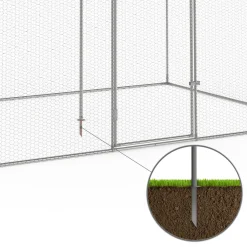 IDMarket Enclos poulailler en acier galvanisé 6 m² 3x2 m volière extérieure* Volières Et Enclos