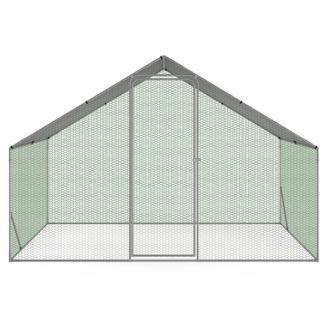 IDMarket Enclos poules 6 m2 parc grillagé 3x2m acier galvanisé* Volières Et Enclos