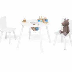 IDMarket Ensemble de table et chaises pour enfant en bois blanc*Enfant Meubles Blancs|Meubles En Bois