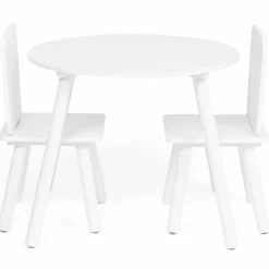 IDMarket Ensemble de table et chaises pour enfant en bois blanc*Enfant Meubles Blancs|Meubles En Bois