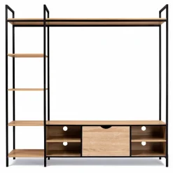 IDMarket Ensemble meuble TV industriel avec étagères* Meubles En Bois|Collection Industrielle