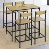 IDMarket Ensemble table de bar et 4 chaises de bar industrielles* Collection Industrielle|Mange Debout
