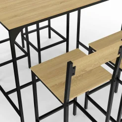 IDMarket Ensemble table de bar et 4 chaises de bar industrielles* Collection Industrielle|Mange Debout