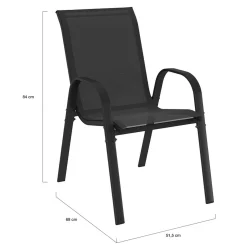 IDMarket Ensemble table et chaise salon de jardin 8 personnes pied araignée noir* Salons De Jardin