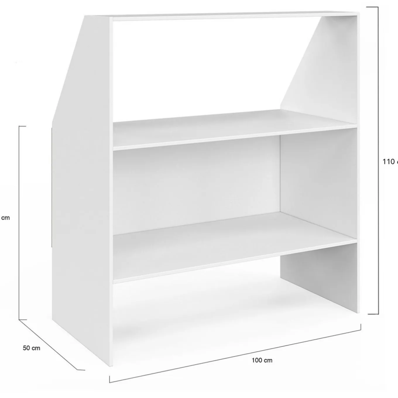 IDMarket Ensemble étagère 2 niveaux, armoire 2 portes et 1 porte + 1 niche sous pente Blanche* Etagères|Armoires