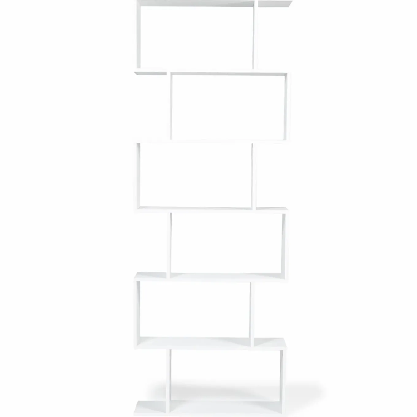 IDMarket Etagère blanche en S 6 niveaux* Meubles Hauts|Meubles Blancs