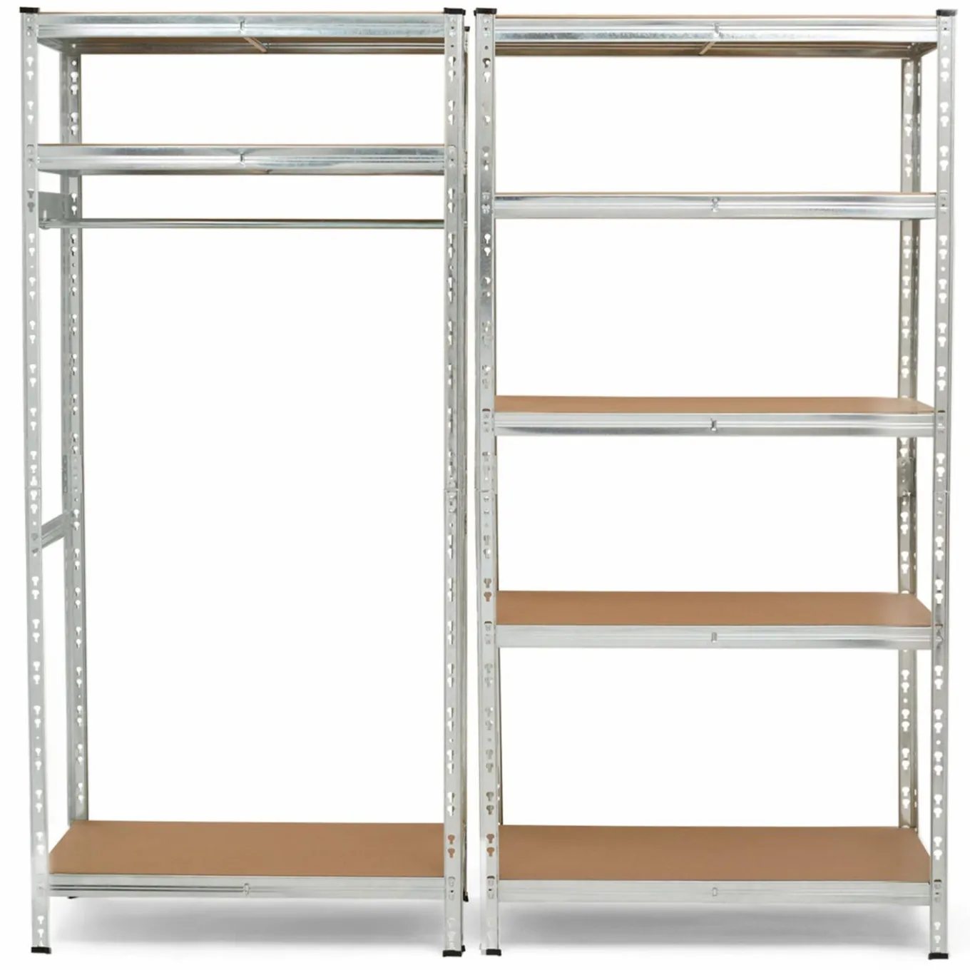 IDMarket Etagère charge lourde 8 plateaux avec vestiaire* Etagères Charges Lourdes|Meubles Bricolage Et Rayonnage