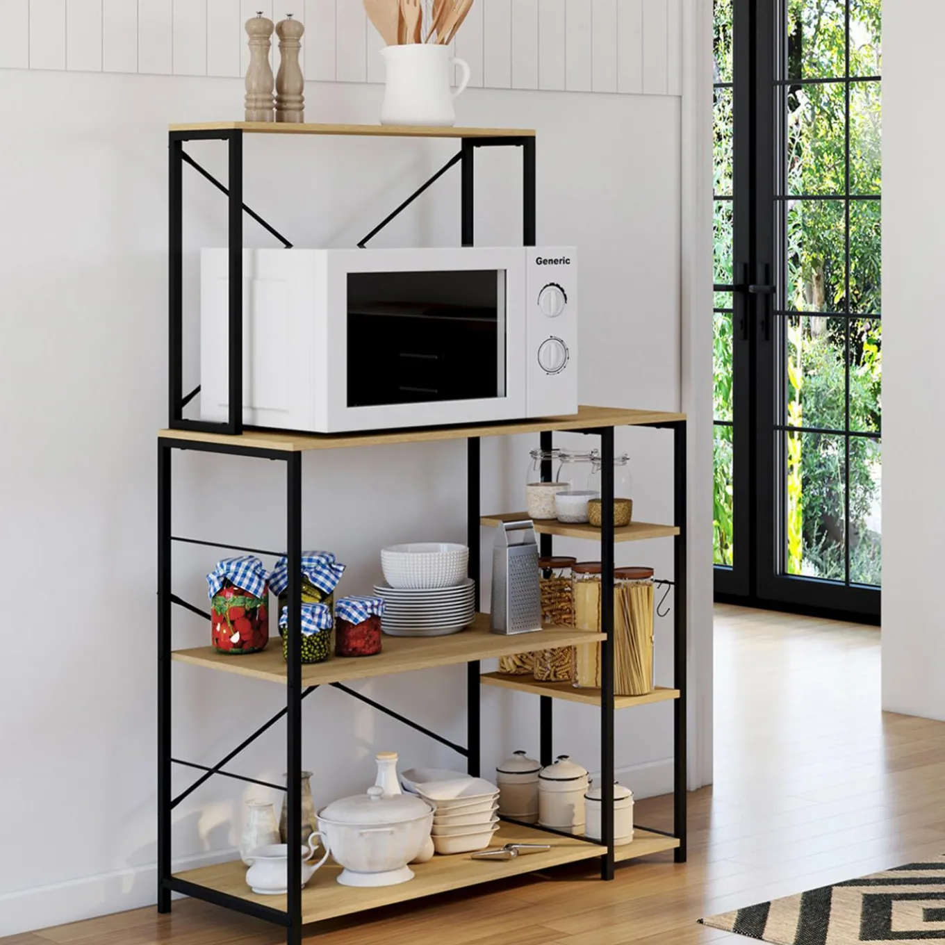 IDMarket Etagère de cuisine support micro ondes* Meubles Hauts|Meubles De Cuisine Avec Plan De Travail