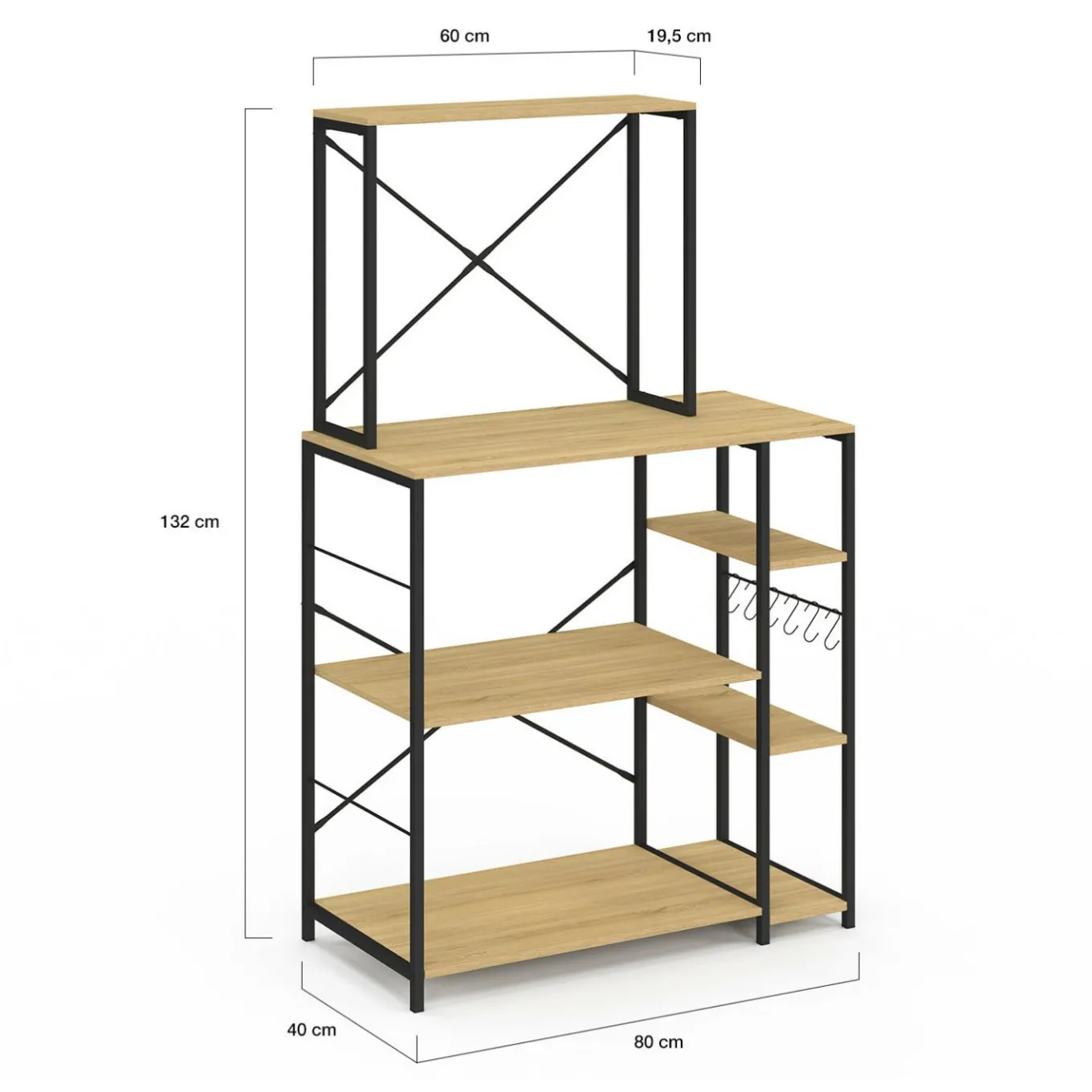 IDMarket Etagère de cuisine support micro ondes* Meubles Hauts|Meubles De Cuisine Avec Plan De Travail