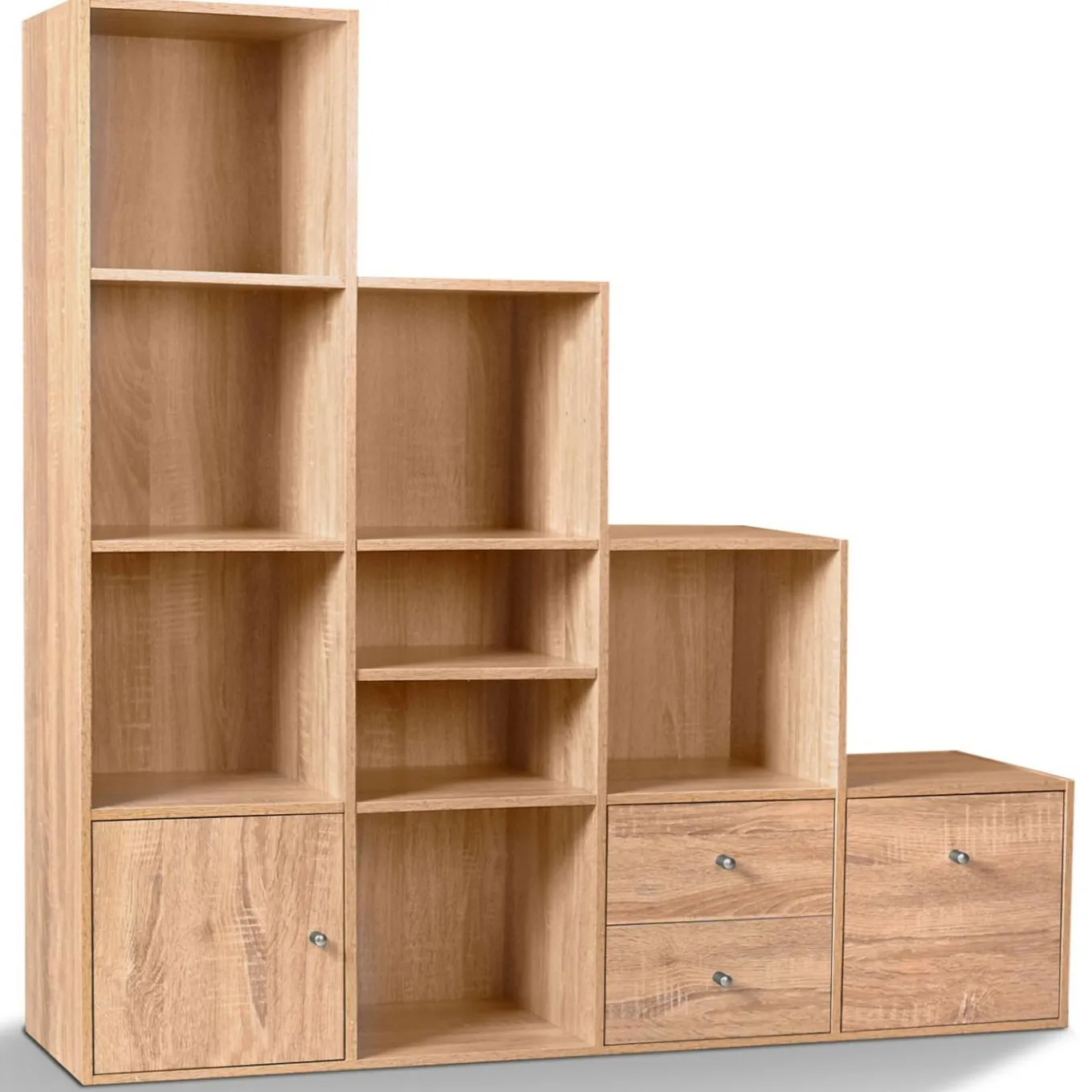 IDMarket Etagère escalier 4 niveaux bois imitation hêtre* Rangement Et Accessoires|Meubles Tiroirs