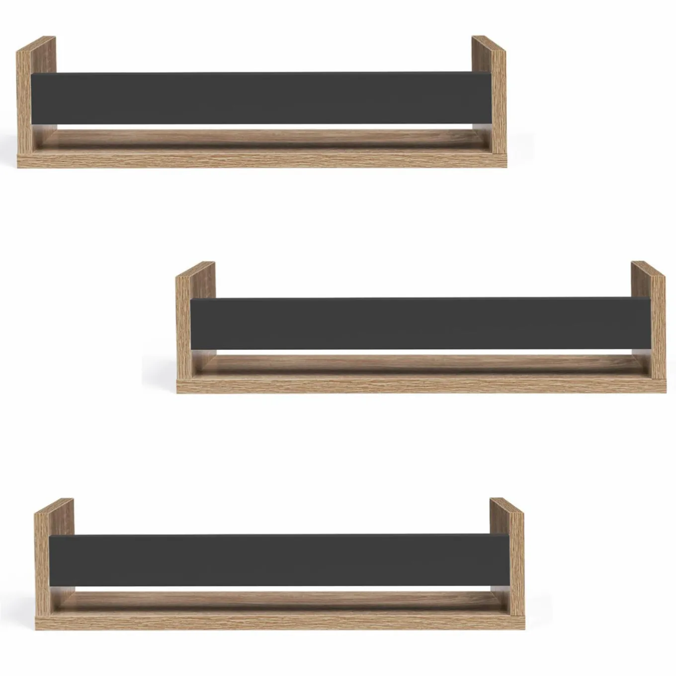 IDMarket Etagères à épices hêtre et noir* Etagères|Dessertes Et Éléments De Cuisine