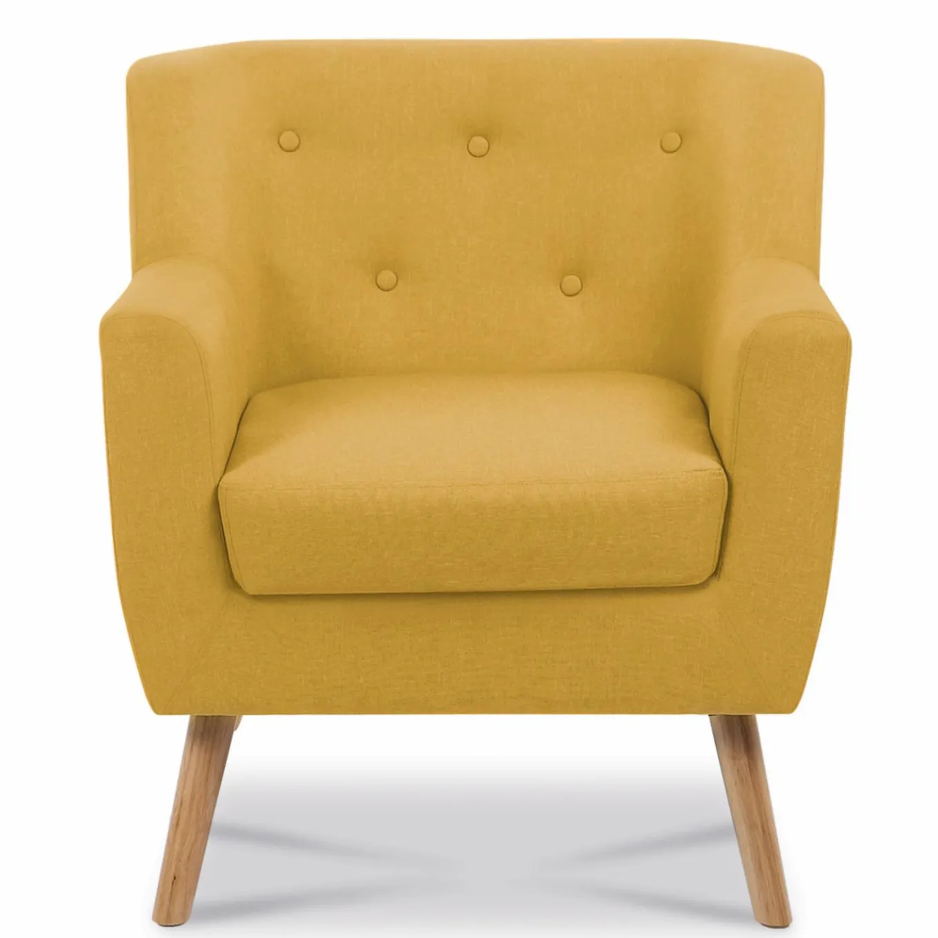 IDMarket Fauteuil avec repose pieds en tissu jaune style scandinave* Collection Agencement Magasin|Collection Scandinave
