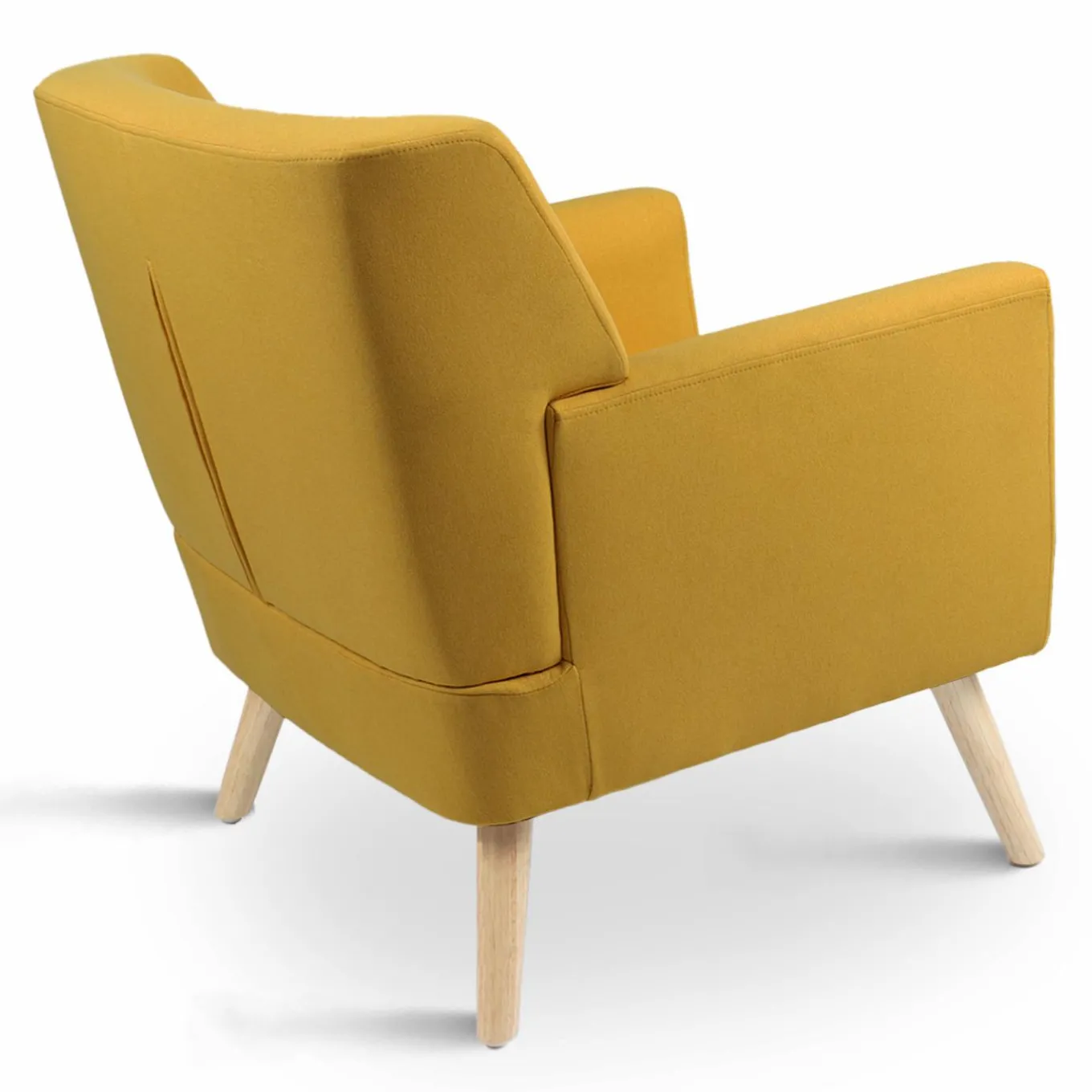 IDMarket Fauteuil avec repose pieds en tissu jaune style scandinave* Collection Agencement Magasin|Collection Scandinave
